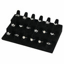 Black Wood, flannel 18 Finger Ring Display Showcase Organizer Holder Jewelr N7X6