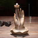 Backflow Incense Burner Home Decor Coarse Pottery Buddha Incense Holder Smo