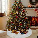 Knitted Christmas Tree Skirt Yarn Country Style Christmas Day Decoration 12