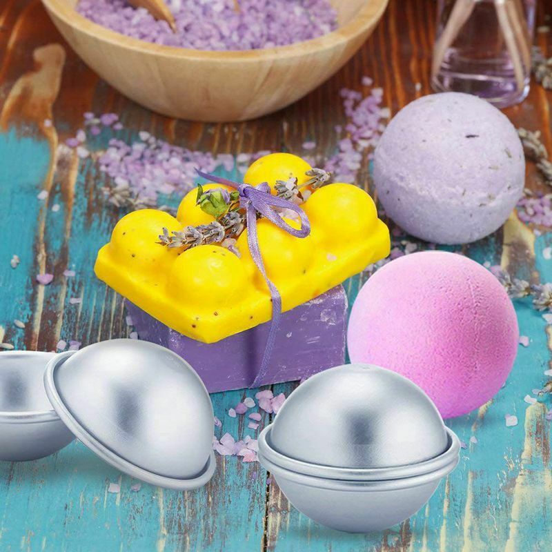 24 Pieces 3 Sizes DIY Metal Bath Bomb Mold 12 Set for Crafting Your Own Fiz D7F6