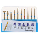 10Pcs/box Dental Diamond High Speed Burs for Polishing Smoothing Teeth   Nw