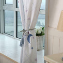 ome Xmas Decor Living Room Bedroom Pastoral Moon Print Sheer Window Curtain