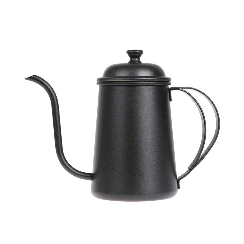 Black Stainless Steel 650ml Coffee Tea Pot Hand Coffee Pot Small Mouth Pot A