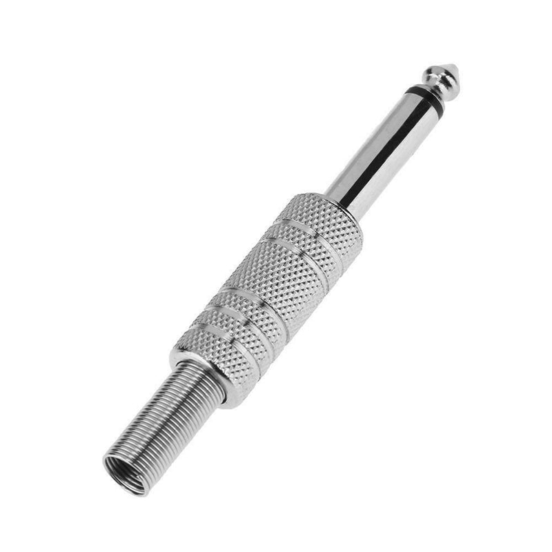 2pcs 6.35mm Single Channel Guitar Bass Audio Plug Cable Adapter Connector A