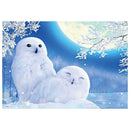 White Animal Full Drill Round Diamond Painting DIY Needlework Cross Stitch