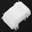 Satin Organza Lace Bag for Wedding Banquet Gifts (White, Set of 50) H6E3