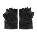 Rivets Gloves Half Finger Gloves Black Hollow out Driving Fingerless Gloves