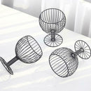 Geometric Hollowed Out Wrought Iron Cupped Fruit Basket Home Living Room Sn