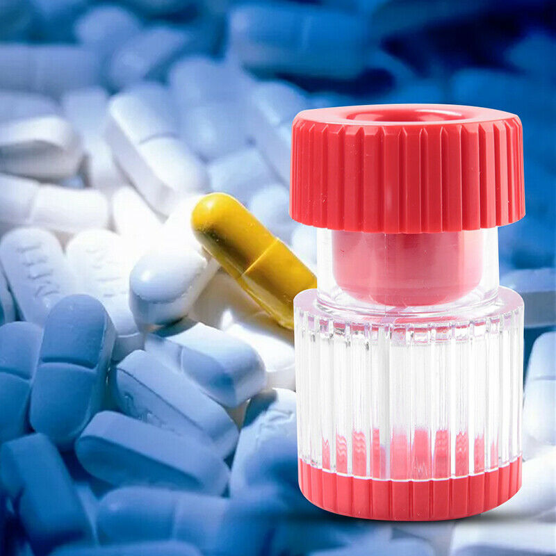 2 In 1 Pill Crusher Storage Pot Grinder Medicine Tablet Divider Portable FT