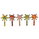 Whistle Hand Rattles Cartoon Animal Wooden Hand Bells Baby Kid Musical ToyOZ