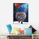 DIY 5D   Diamond Purple Pet Owl  Wall Stickers Painting Home Decor