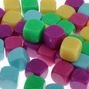 50PCS 16mm BLANK 6 SIDED DICE Mixed Color for Wargames, Casualty Markers - Round