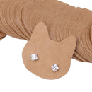 100 Pieces Kraft Paper Cat Earring Display Tags Jewellery Holder