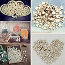 100x 4 Sizes Mixed Love Heart Shaped Wood Kids Painting Tool DIY Gift