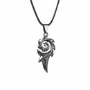 Men's Punk Necklace Stainless Steel Dragon Flame leather chain Pendant Necklace