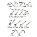 20Pcs/Set Crystal NoseStuds Hoop Ring Bone Bar Pin Cartilage Piercing Jewelry B^