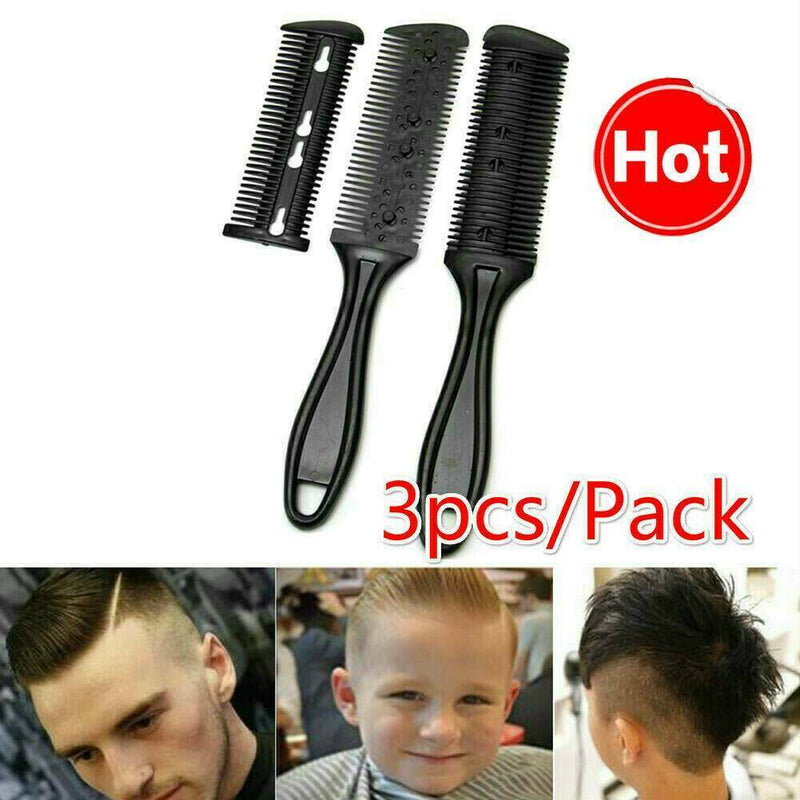3x Barber Scissor DIY Hair Cut Styling Razor Comb Hairdressing Thinning Trimmer.