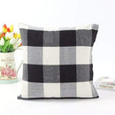Black White Retro Checkers Plaids Cotton Linen Square Throw Pillow Cover De G9C7
