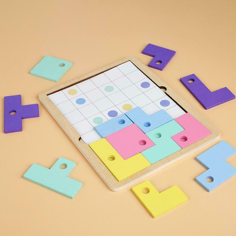 Macaron Wood Kids Russian Box Matching Desktop Game Puzzle Educational Toys