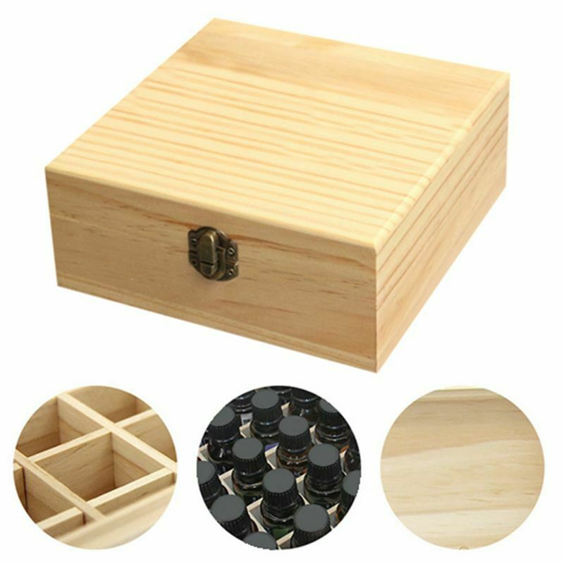 Wooden Storage Box 1pc Carry Organizer Essential Oil Bottles Aromatherapy C O1F8