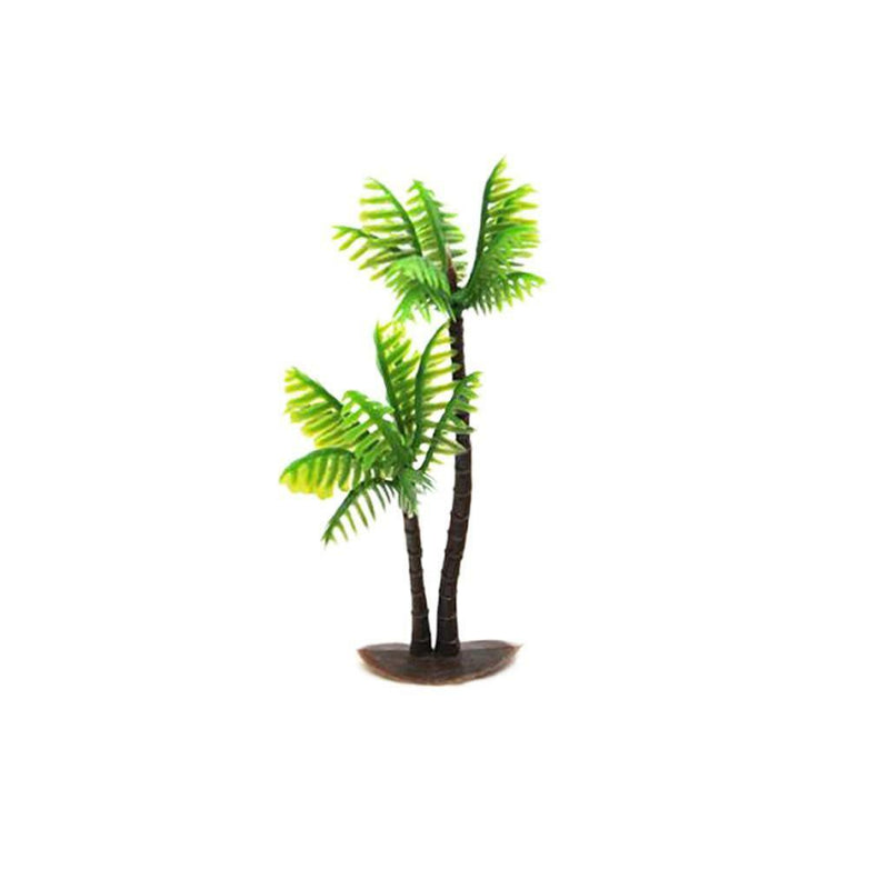 Green Plastic Coconut Tree Aquarium Plants Ornament Decoration for Fish Tank