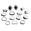 15 Pieces Finger Stack Rings For Women Bohemian Style Friends Party Decorations