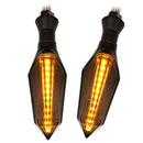 2x Motorcycle Motorbike Turn Signal Lights Indicators Amber Flowing Lamp 12V