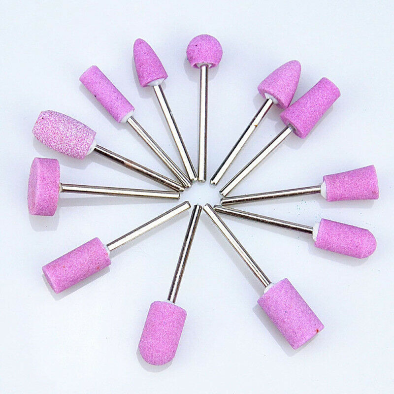 12x/Set Nail Art Manicure Tool Ceramic Drill Bits Burs Polishing Grinding  TVM