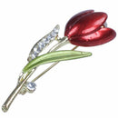 Rhinestone Tulip Brooch Dripping Flower Brooch Accessories(Red) A9X7