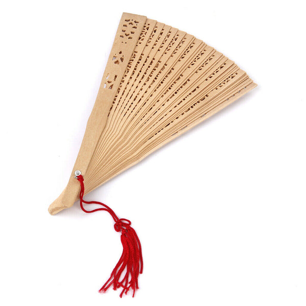 Foldable Sandalwood Handheld Fan Summer Outdoor Decoration Party Accs Favors
