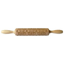 Christmas Snowflake Elk Wooden Rolling Pin Dough Engraved Roller DIY Tool