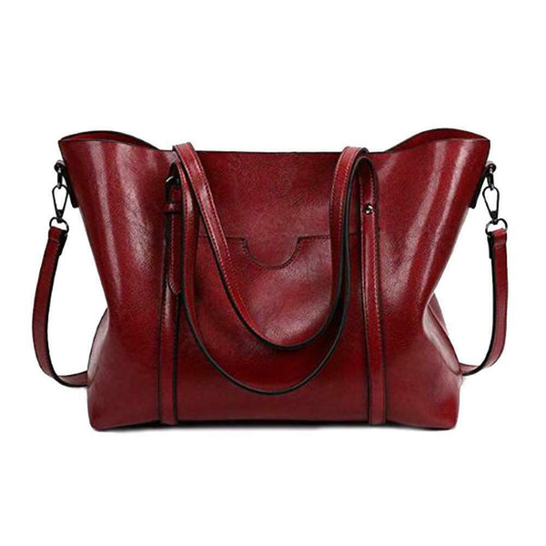Women PU Leather Shoulder Crossbody Bag Large Capacity Totes Handbag (Red) A#S