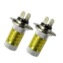 2PCS H7 2323 80W 6000K 16-SMD LED Fog Lights Driving Bulbs for Car - Yellow