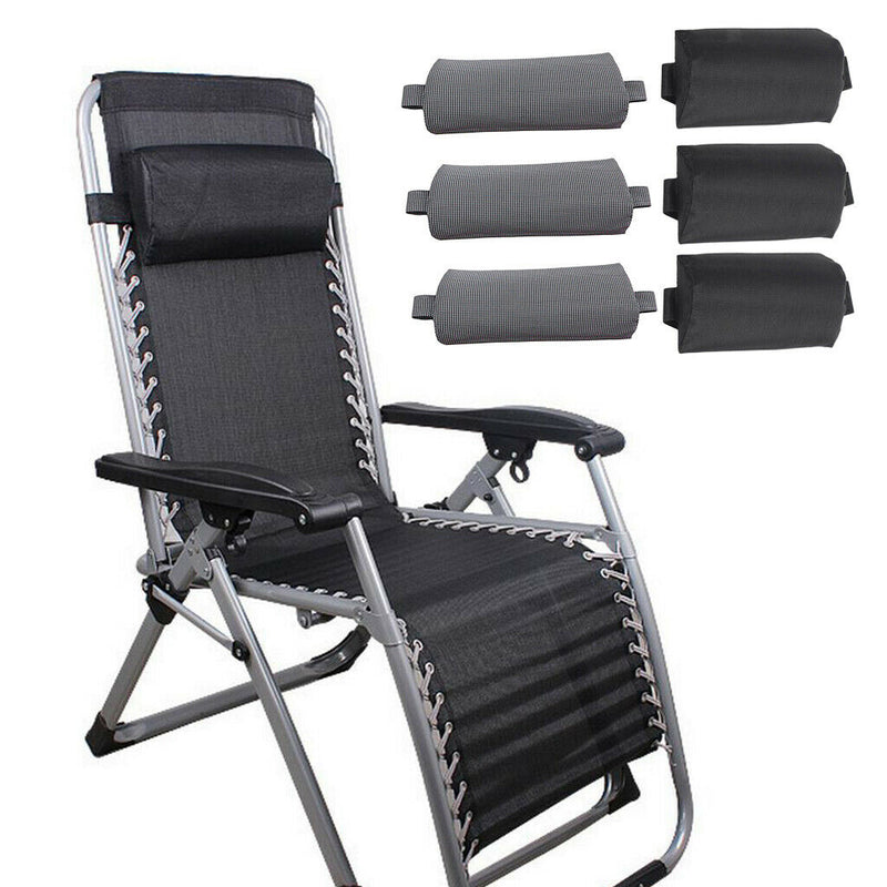 6X Folding Sling Chairs Replacement Head Cushion Pillow for Outdoor Sun Lounger