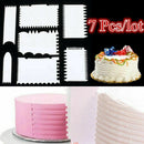 7PCS Comb Durable Decorating DIY Icing Smoother Pastry Cake Scraper Baking Tool