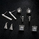 5Pairs/Set Rhinestone Crystal Earrings Women Ear Stud Earrings Jewelry Gift L3CJ