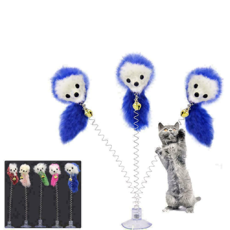 Multicolored toys spring plush mouse sucker Random Color pet cat toys T4Y9. P2E4