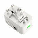 All In One Universal International Plug Adapter 2 Usb Port World Travel Ac