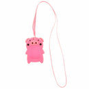 Cute Pig Silicone Watch Protective Case with Strap Lanyard Pendant pink