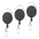 3Pack Retractable Extendable Nylon Wire 60cm Keychain Clip Badge Pull Key