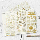 Creative Letter Stamp Greeting Card PET Golden Stickers Diary Stationery St C9W9