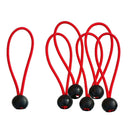 6pcs 6" BALL BUNGEE CORD Tarp High Elastic Tie Down Canopy Fastening Loops Red