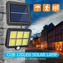 120LED COB Solar Motion Sensor Wall Light Outdoor Sunlight Waterproof Lamp