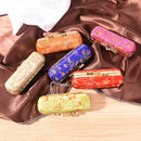 Fashion Iron Clip Lipstick Case Holder With Mirror Inside & Snap-On Closure  lj