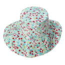 Fashion Kid Sun Hat Polyester Flower Brim Beach Headwear Quick-Drying Light Blue