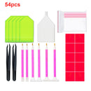 54pcs Diamonds Painting Tool Kit Gift Cross Stitch Tweezers 5D Glue Drill Pen