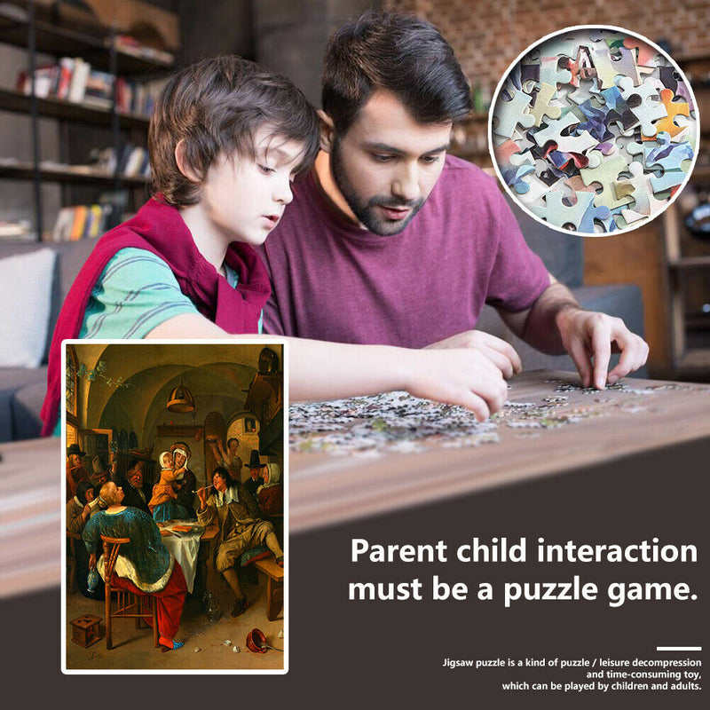1000pcs Paper Puzzles Jigsaw Family Chatting Educational Kids Adults Toys