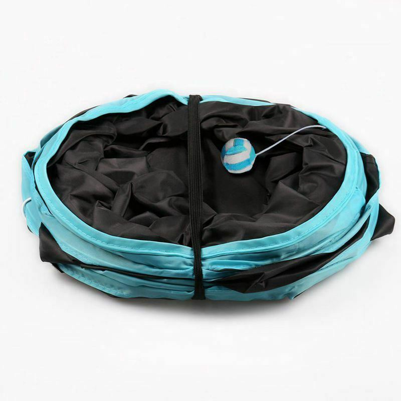 Cat Tunnel 3 Way Collapsible Pet Cat Play Tunnel with Ringing Ball, Spaciou Z3U9