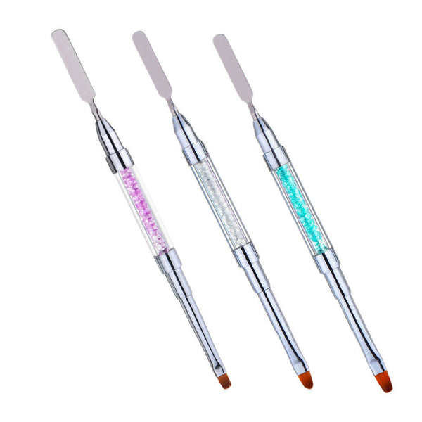 Poly Gel Nail Brush Dual-Ended Poly Acrylic UV Gel Extension Builder Blue