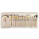 Professional 24pcs Cosmetic Makeup Powder Blush Brush Set With Leather Bag A